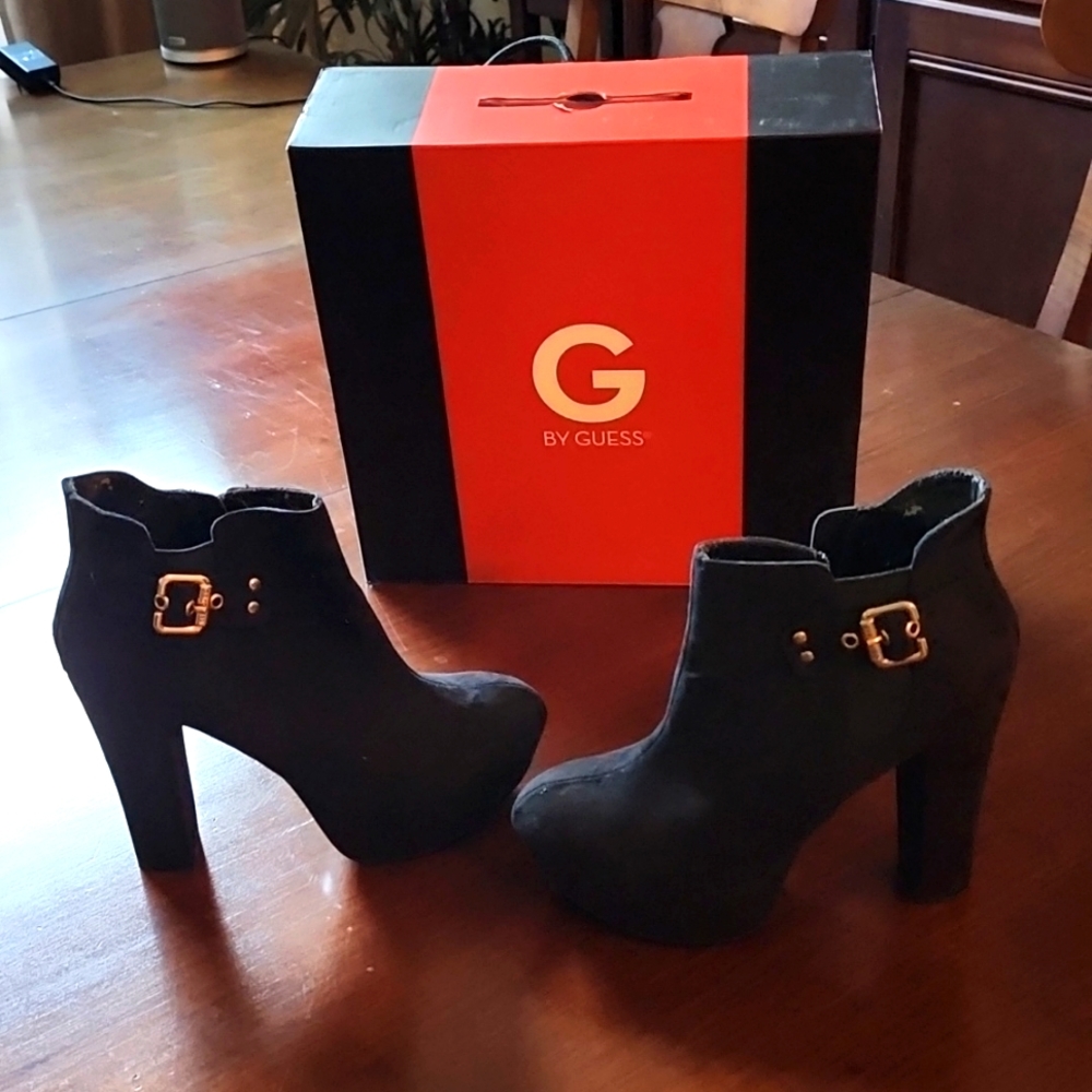 Guess Suede Platform Ankle Boots